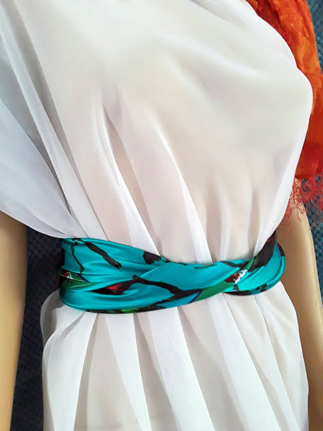 Silk Scarf 2 (Unisex) Rooster and Rose