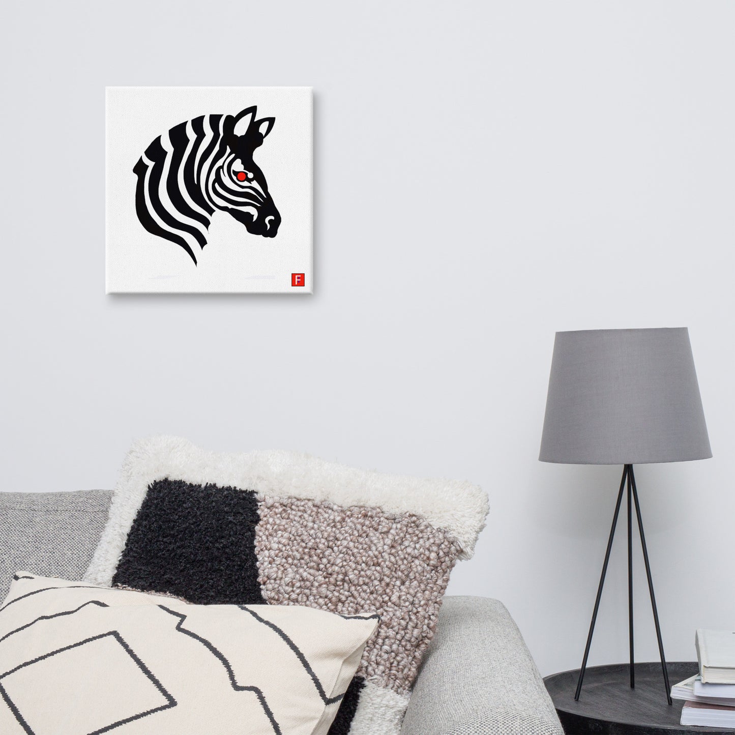 Canvas (16" X 16") Zebra Red Eye