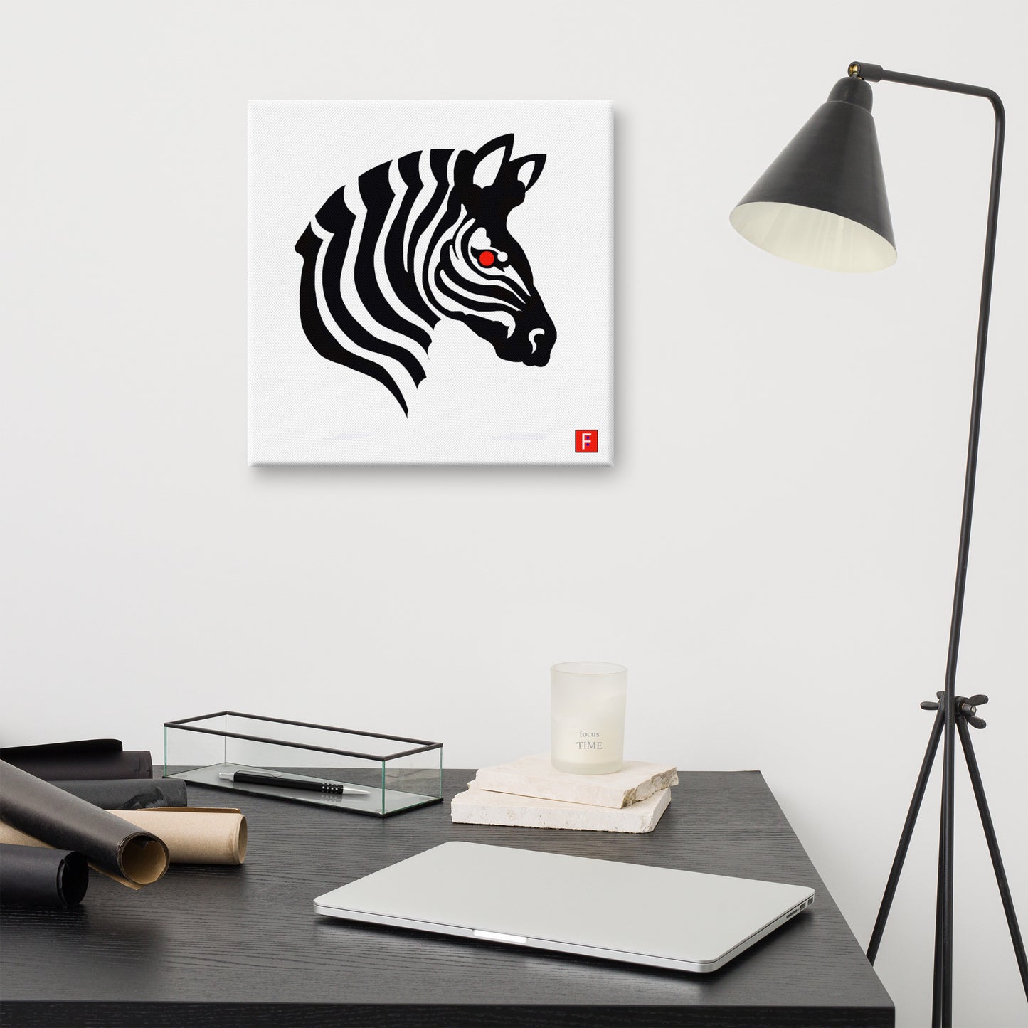 Canvas (16" X 16") Zebra Red Eye