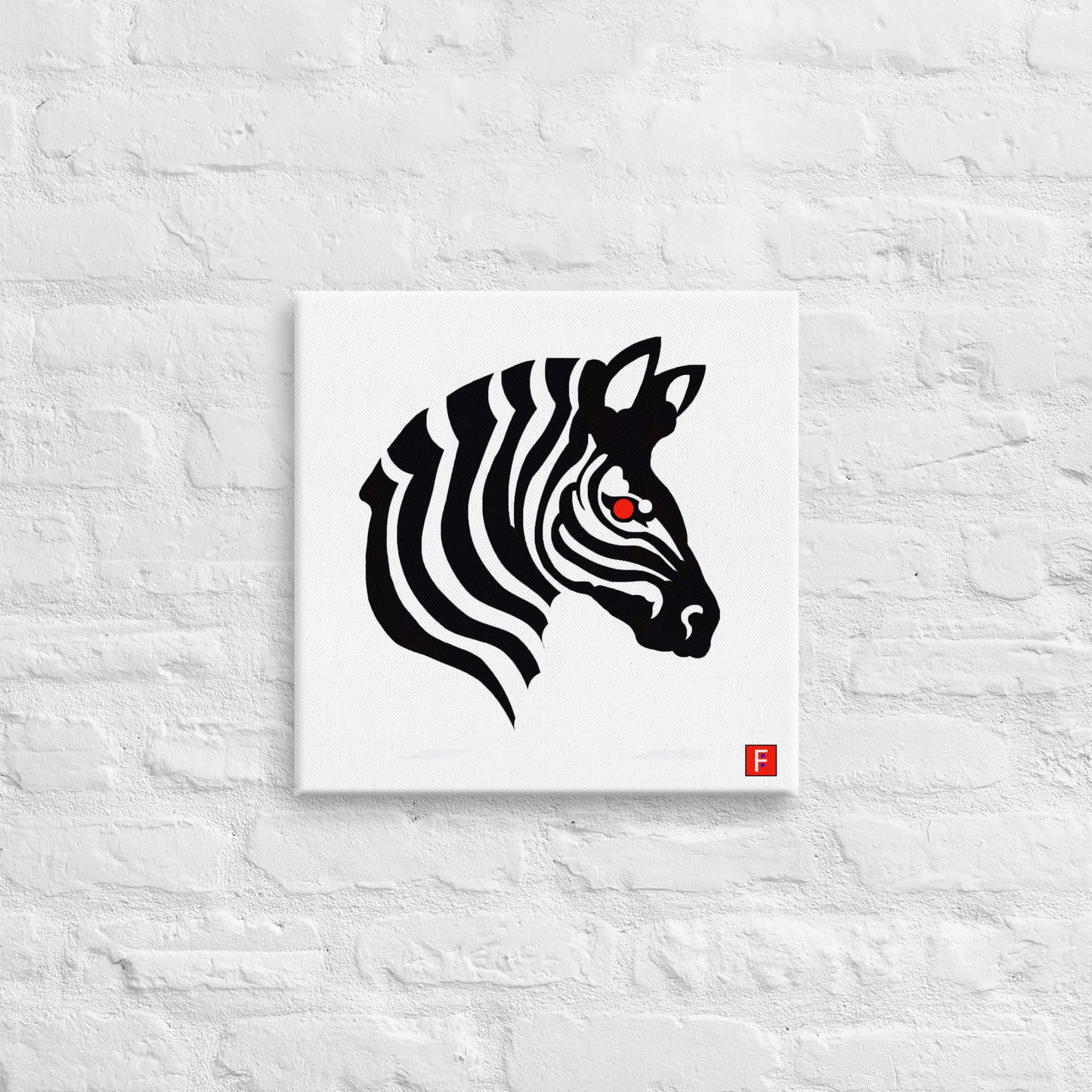 Canvas (16" X 16") Zebra Red Eye