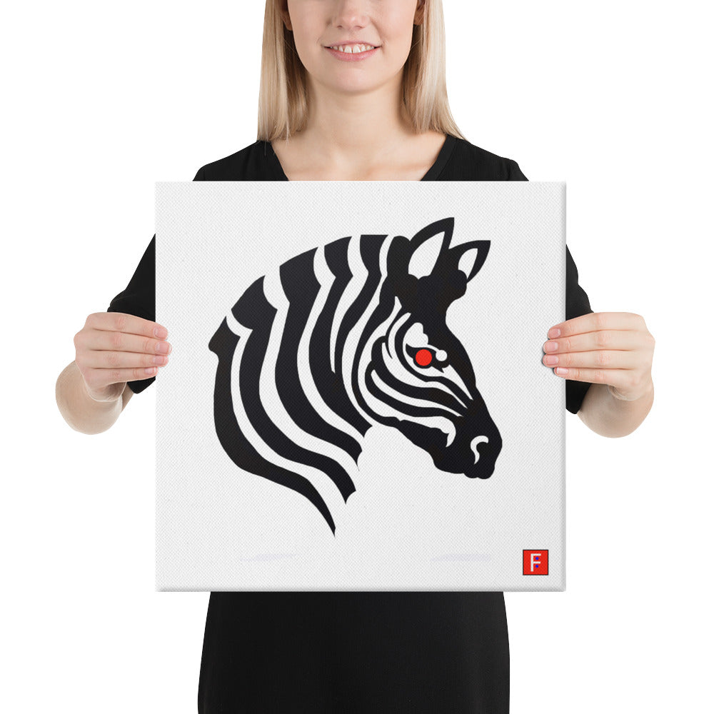 Canvas (16" X 16") Zebra Red Eye