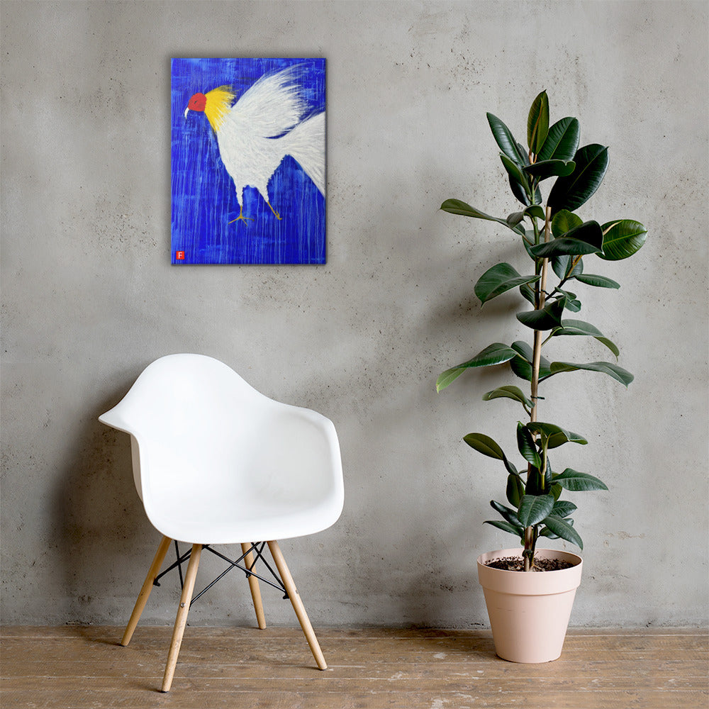 Canvas (18" X 24") Rooster WHITE