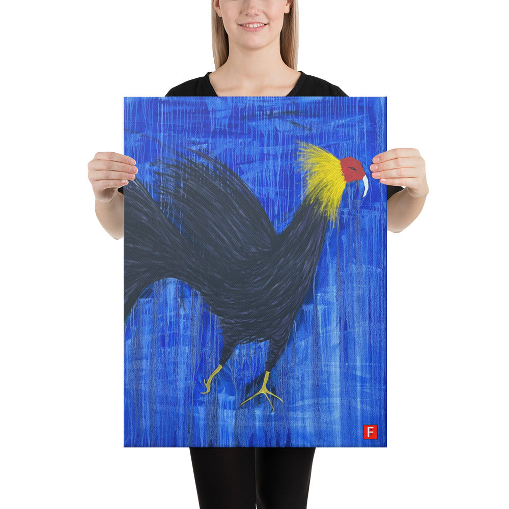Canvas (18" X 24") Rooster Black