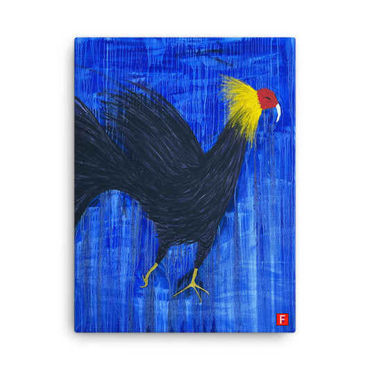 Canvas (18" X 24") Rooster Black