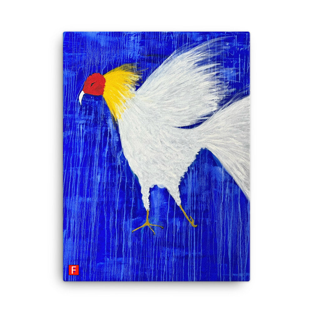 Canvas (18" X 24") Rooster WHITE