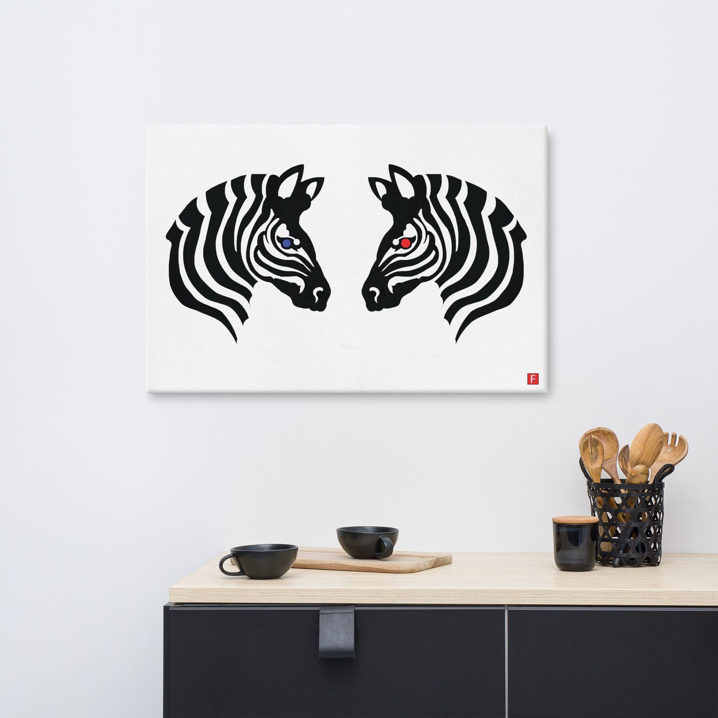 canvas (24" x 36") Zebra (A Kiss)