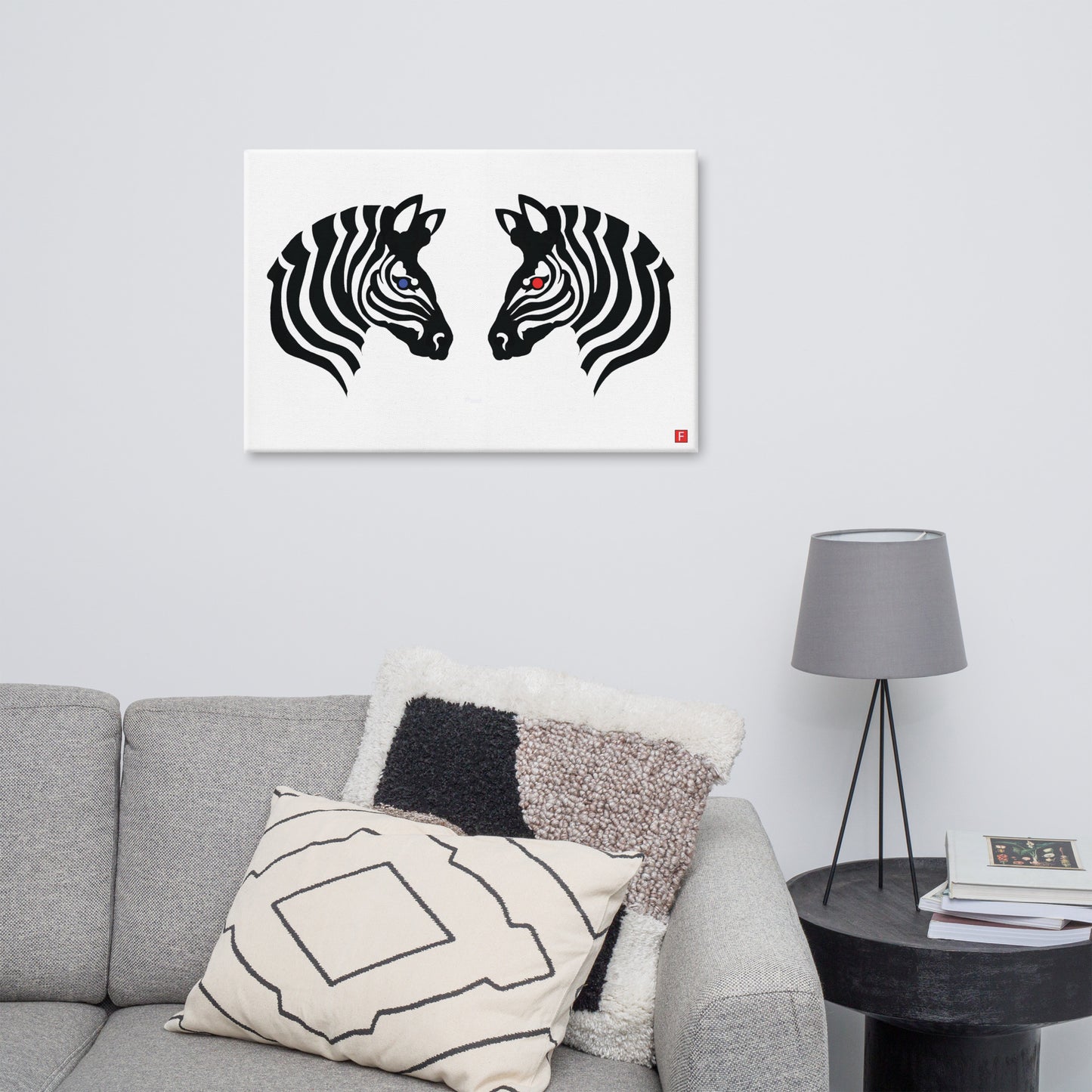 canvas (24" x 36") Zebra (A Kiss)