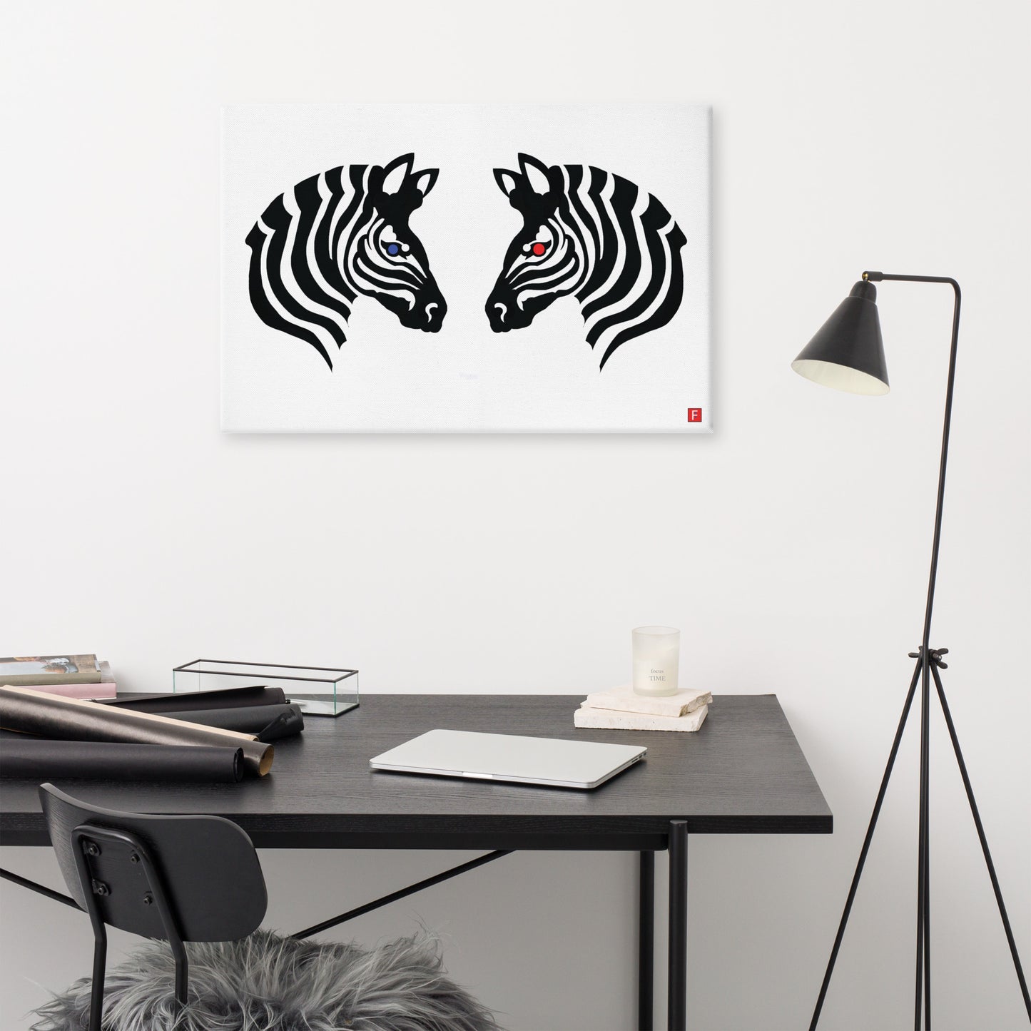 canvas (24" x 36") Zebra (A Kiss)