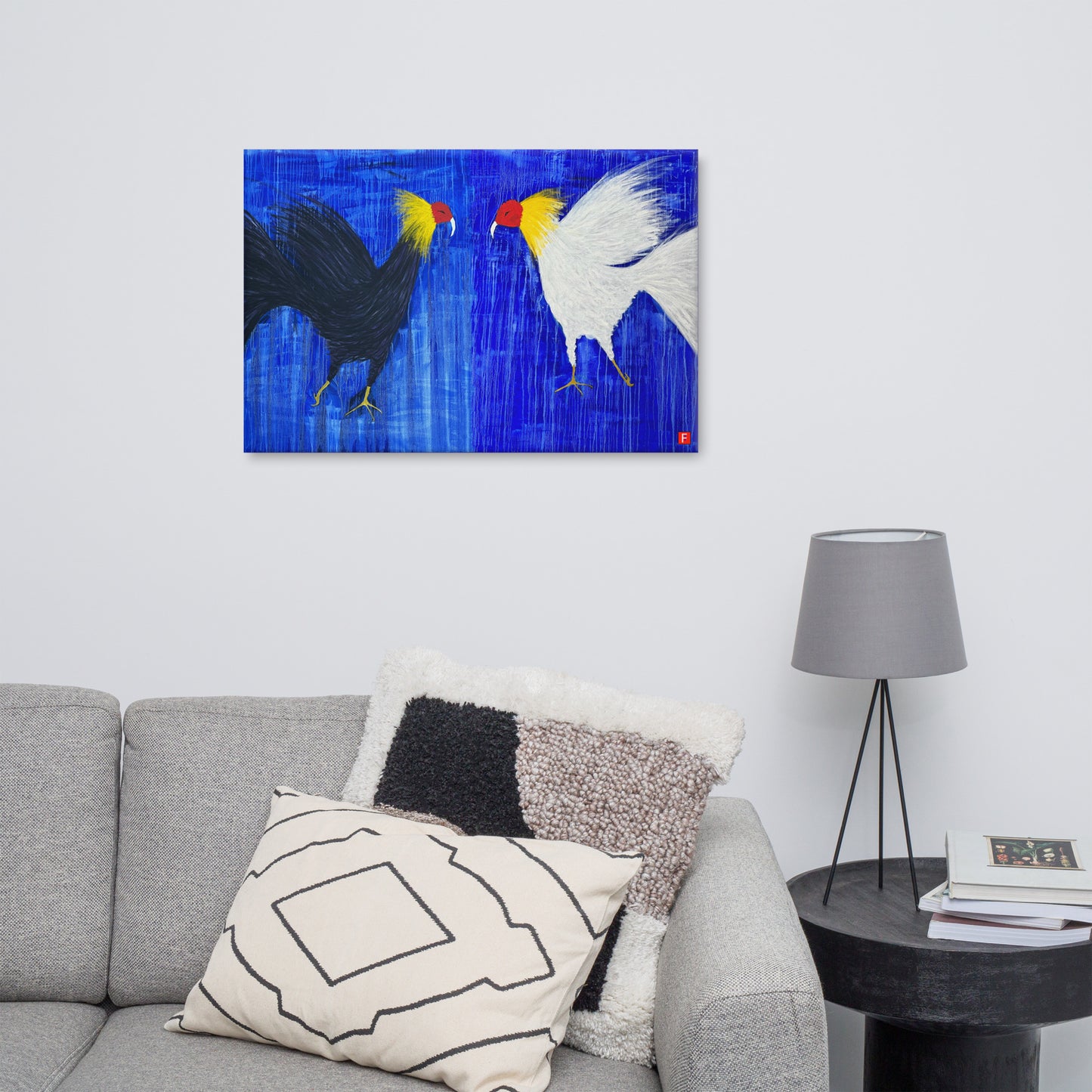 canvas (24" x 36") Roosters (A Kiss)