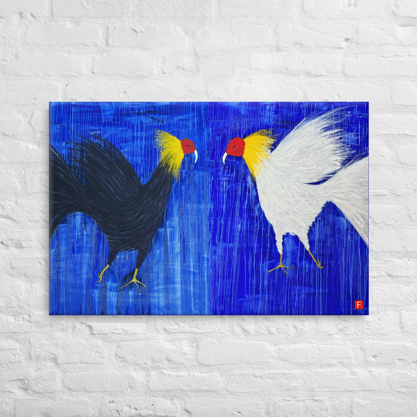 canvas (24" x 36") Roosters (A Kiss)