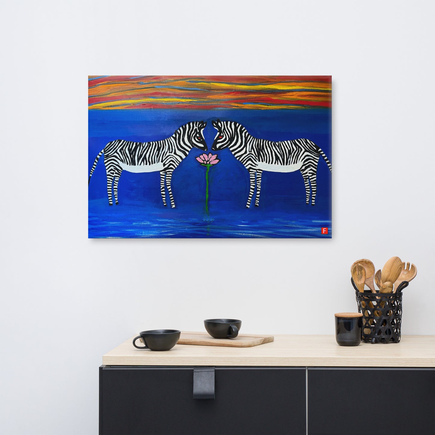 canvas (24" x 36") Zebras