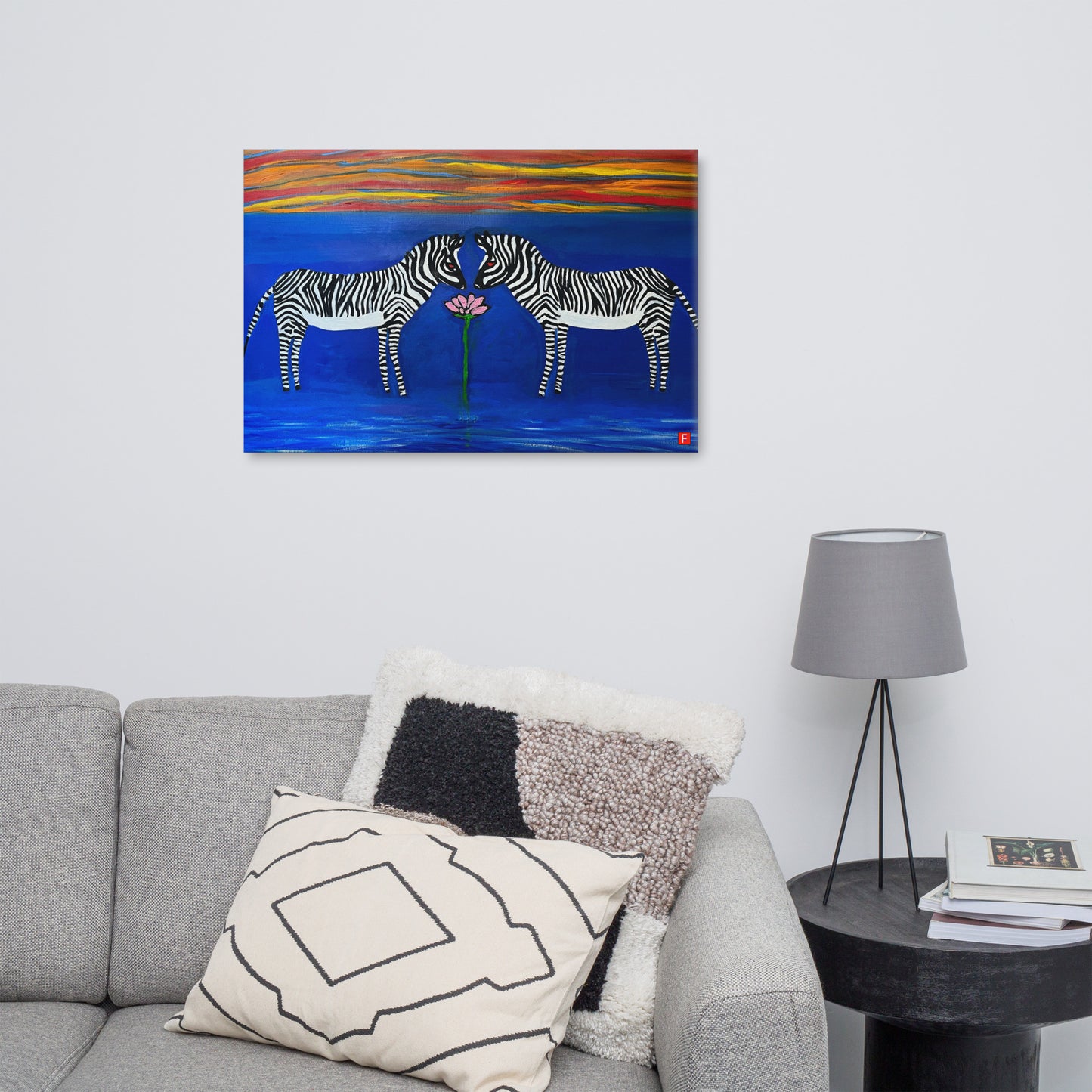 canvas (24" x 36") Zebras