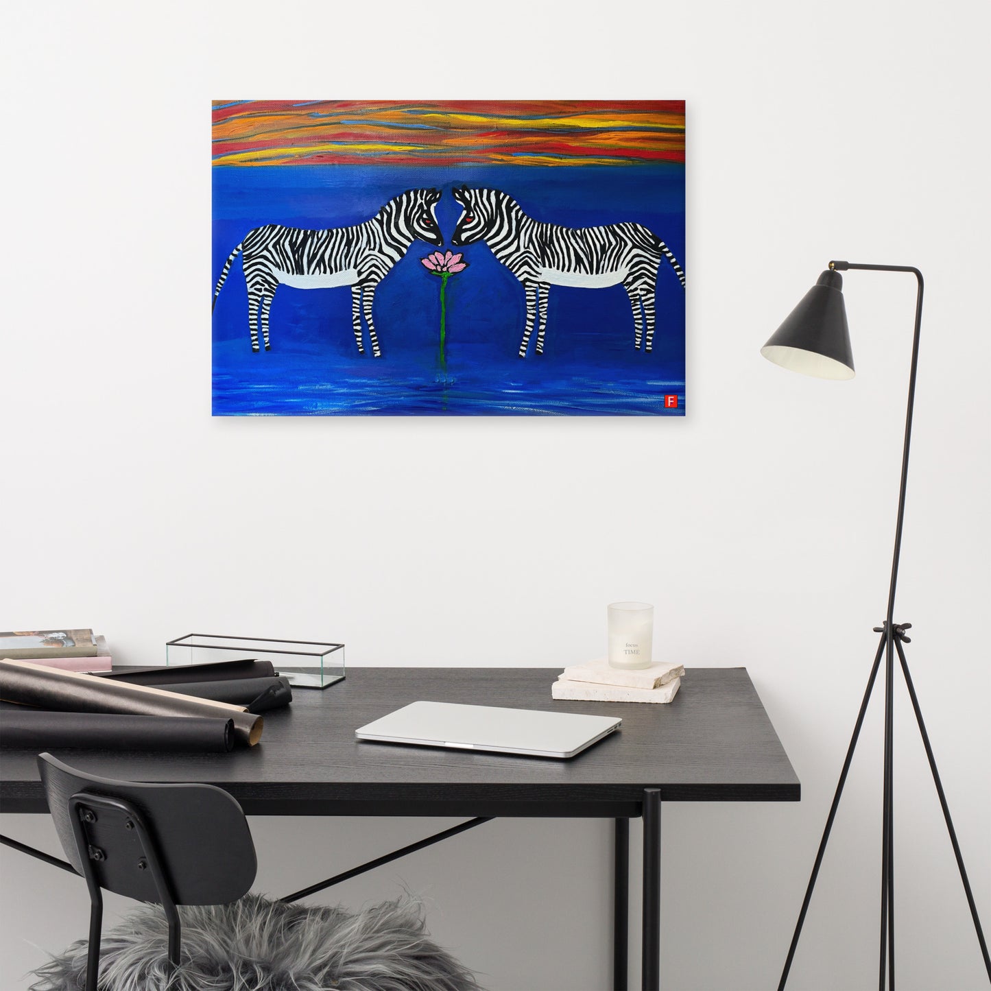 canvas (24" x 36") Zebras