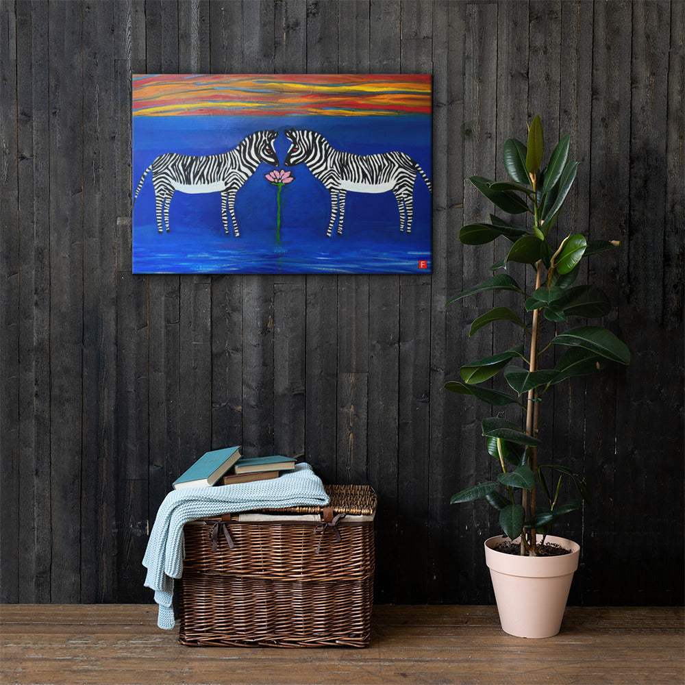 canvas (24" x 36") Zebras