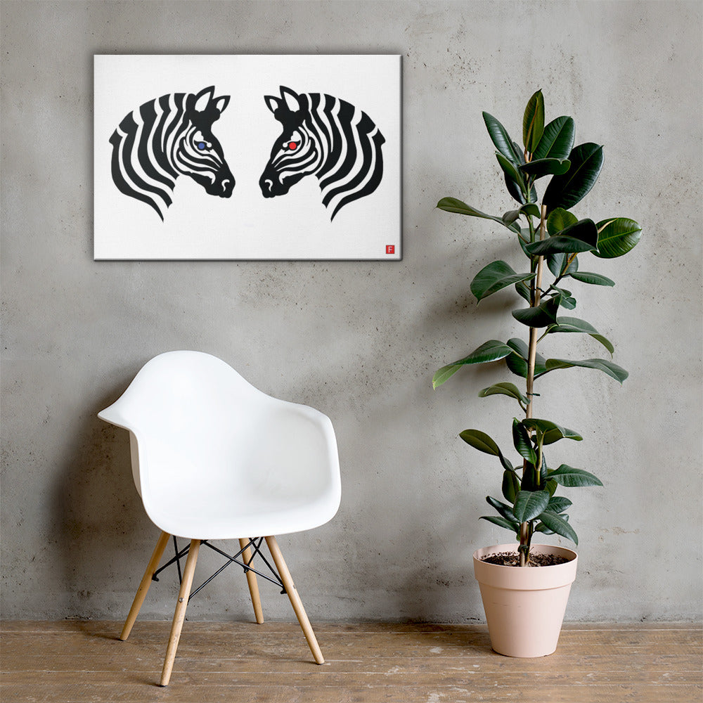 canvas (24" x 36") Zebra (A Kiss)