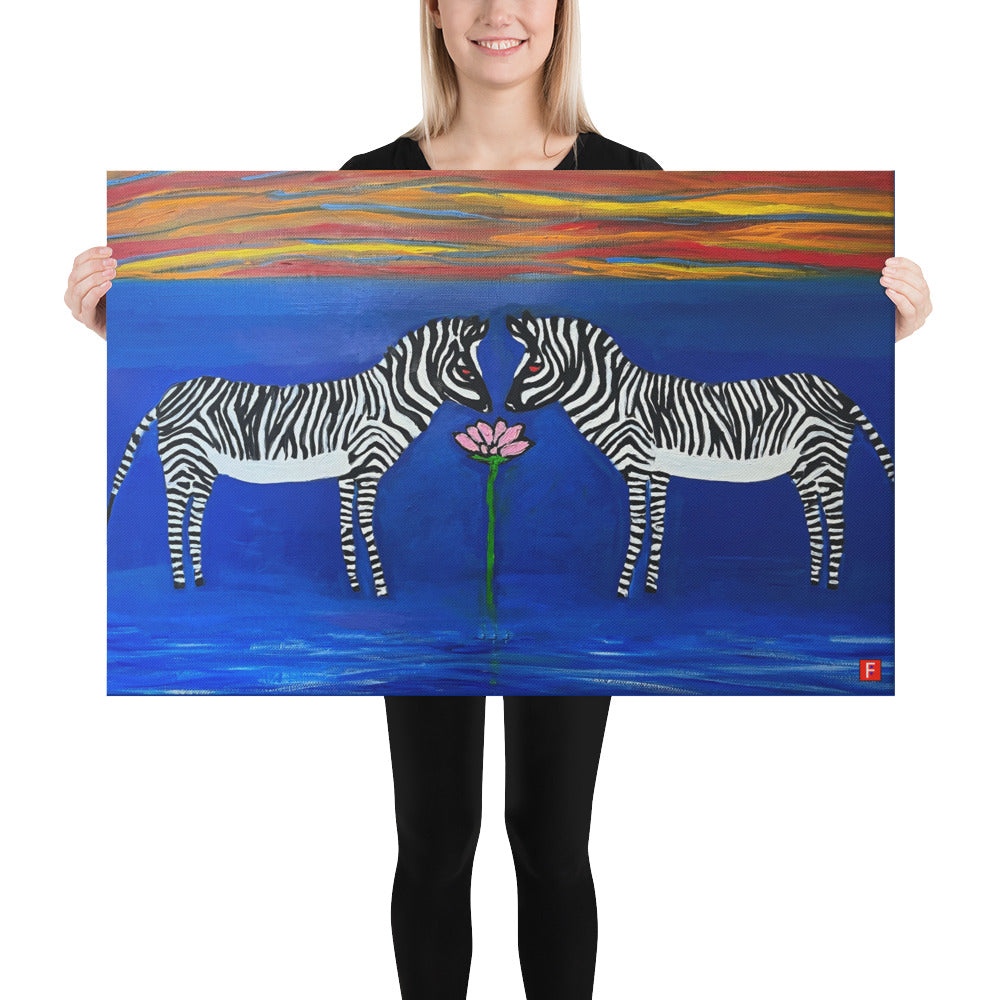 canvas (24" x 36") Zebras